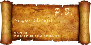 Petyko Dávid névjegykártya